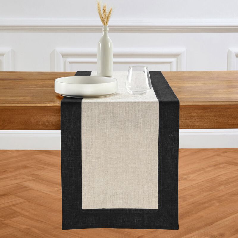 Solino Home Contempo 100% Linen Table Runner &ndash; Handcrafted, Machine Washable, Perfect for Holiday and Everyday Dining