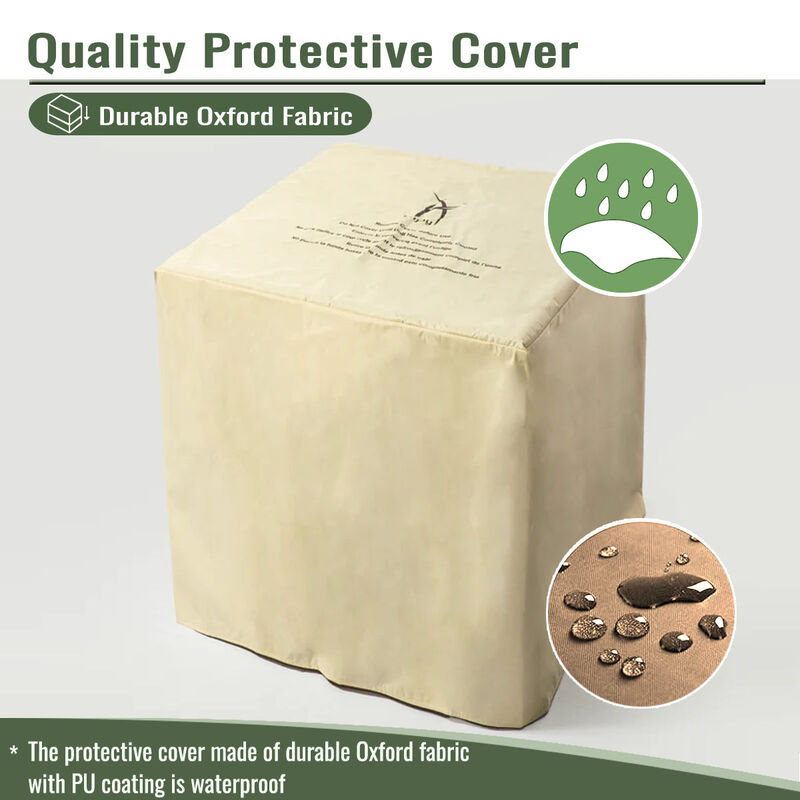 20" Propane Gas Fire Pit Table, 40000 BTU Square Concrete Fire Pit for Outside Patio Deck Garden Backyard