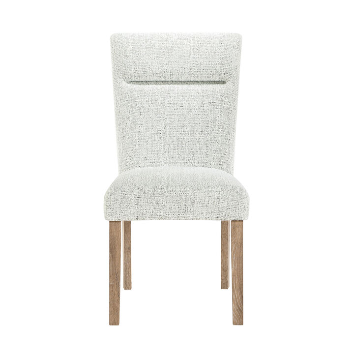 Light Grey Upholstered Dining Chairs Set of 2