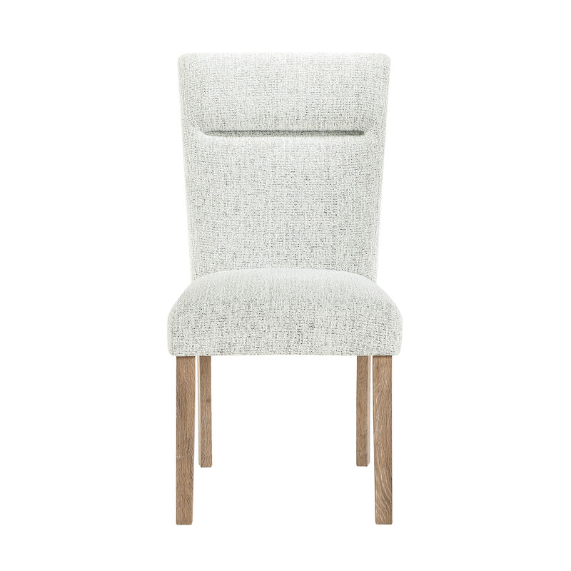 Light Grey Upholstered Dining Chairs Set of 2 image number 0