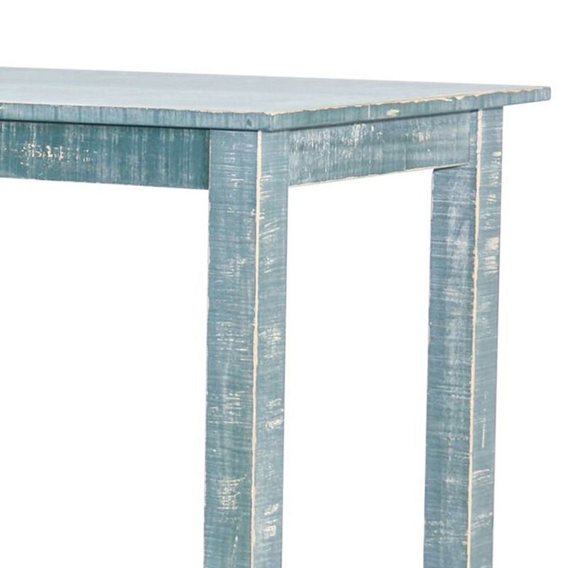 Rena Bar Height Table, 48 Inch Rectangular Seagrass Mahogany Wood
