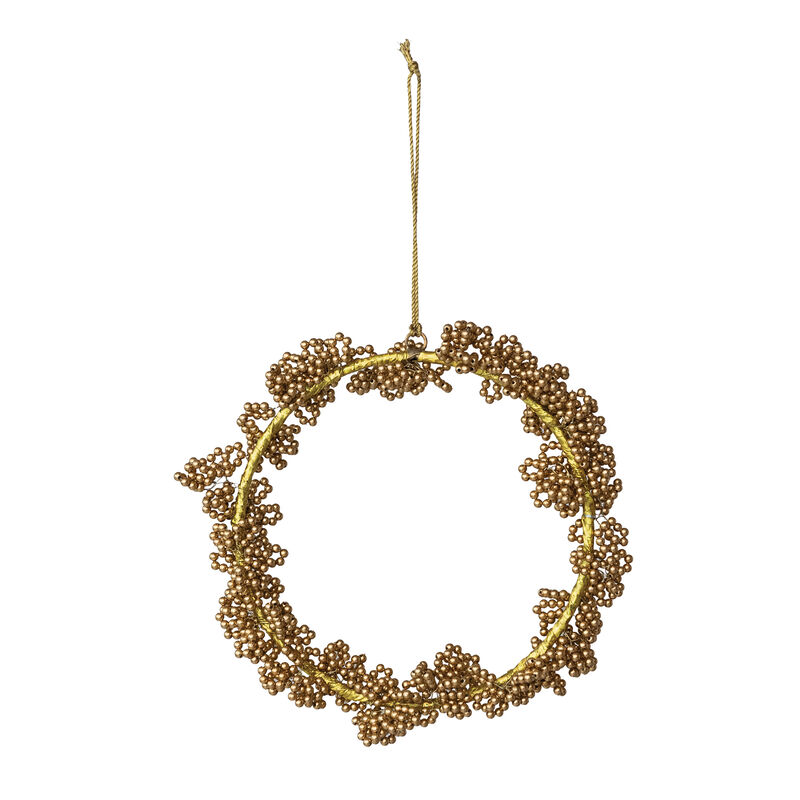 Gilded Iron Beaded Wreath Ornament image number 0