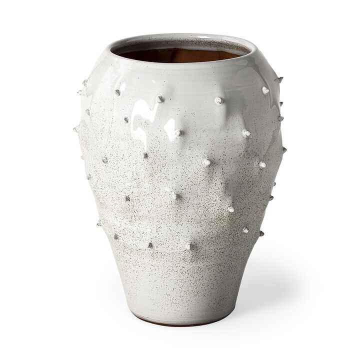 Decorative Spiked Glaze Ceramic Vase with Wide Opening for Home Decor