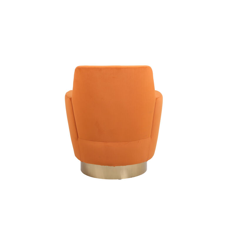 Streamdale Orange Velvet Swivel Accent Chair image number 5
