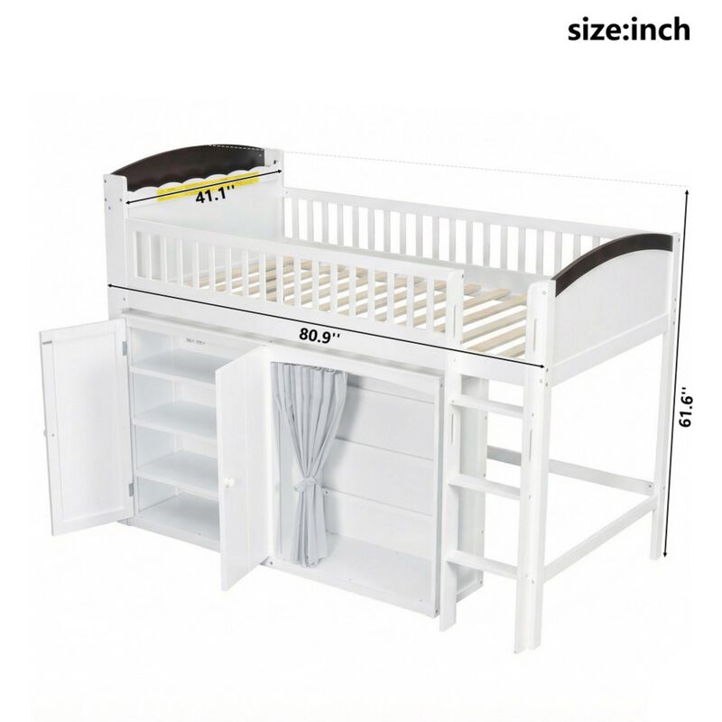 Niswur Wood Kids Loft Bed image number 9