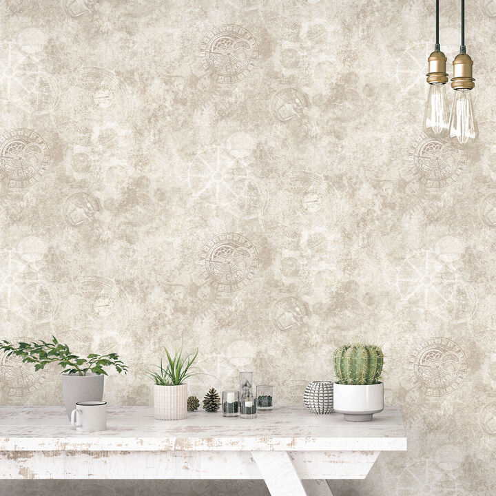 Nostalgie Gears Beige Wallpaper G56222