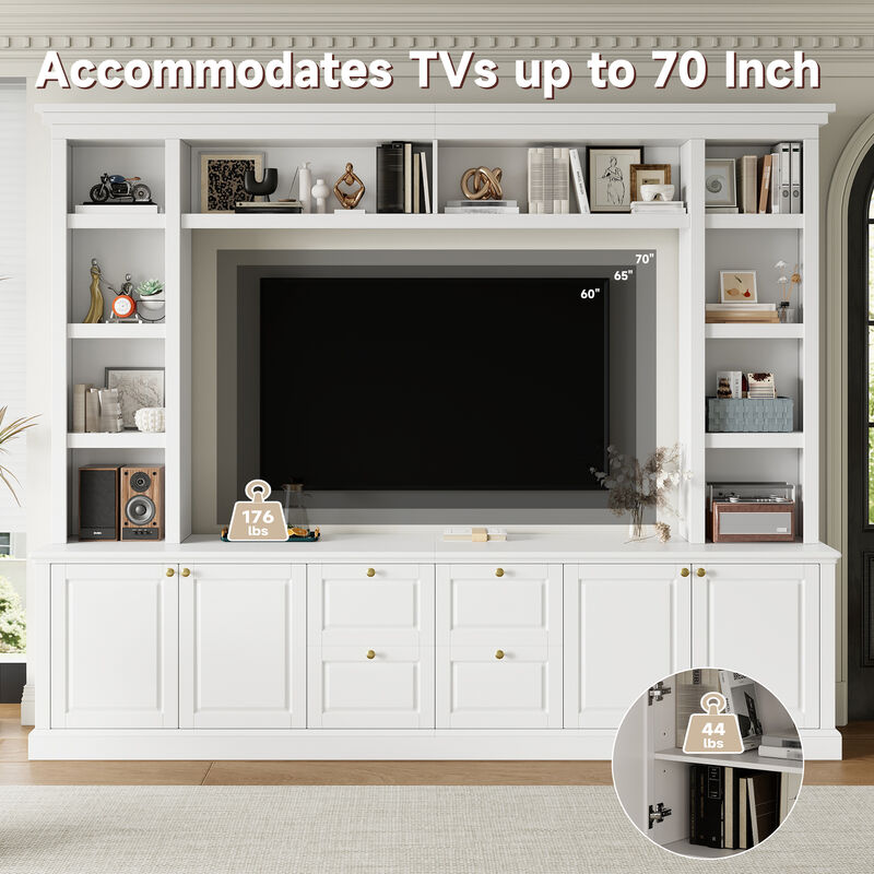 Merax Multifunctional TV Stand for 70" TVs with 3 Adjustable Shelves image number 3