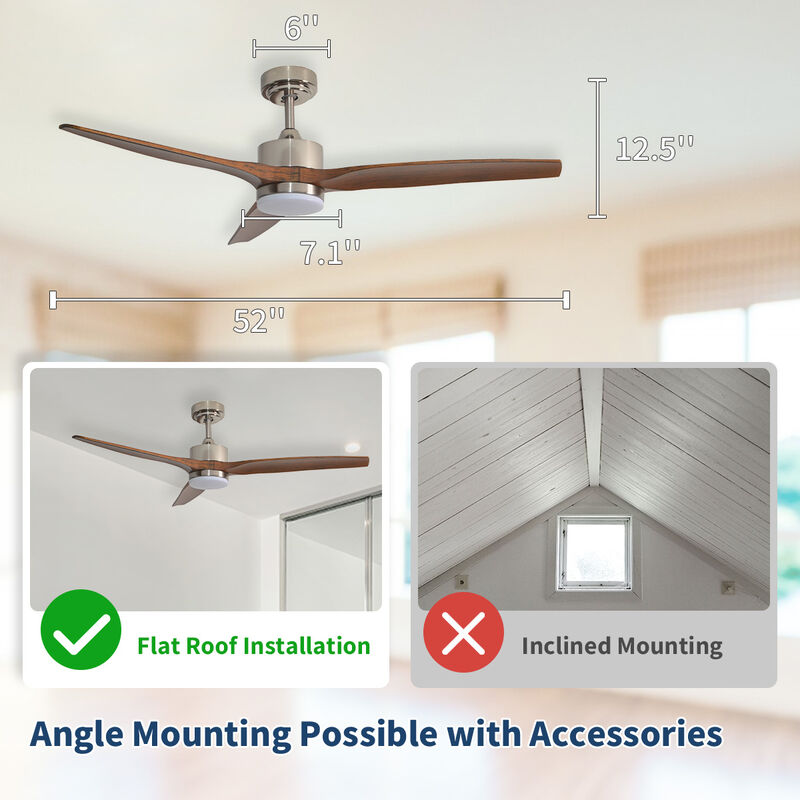 ENLIGHT 52" Smart DC Ceiling Fan with Light, Matter Smart Home Integration, CCT and Dimmable LED, 3 Blades, Indoor Rated image number 7