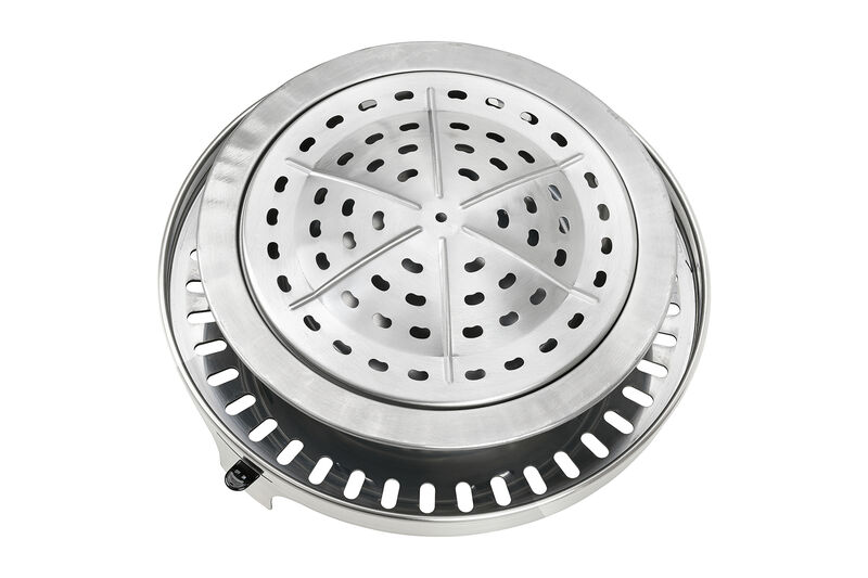 EchoSmile 5.9 in. Brushed Silver Stainless Steel Wood Outdoor Portable Tabletop Fire Pit