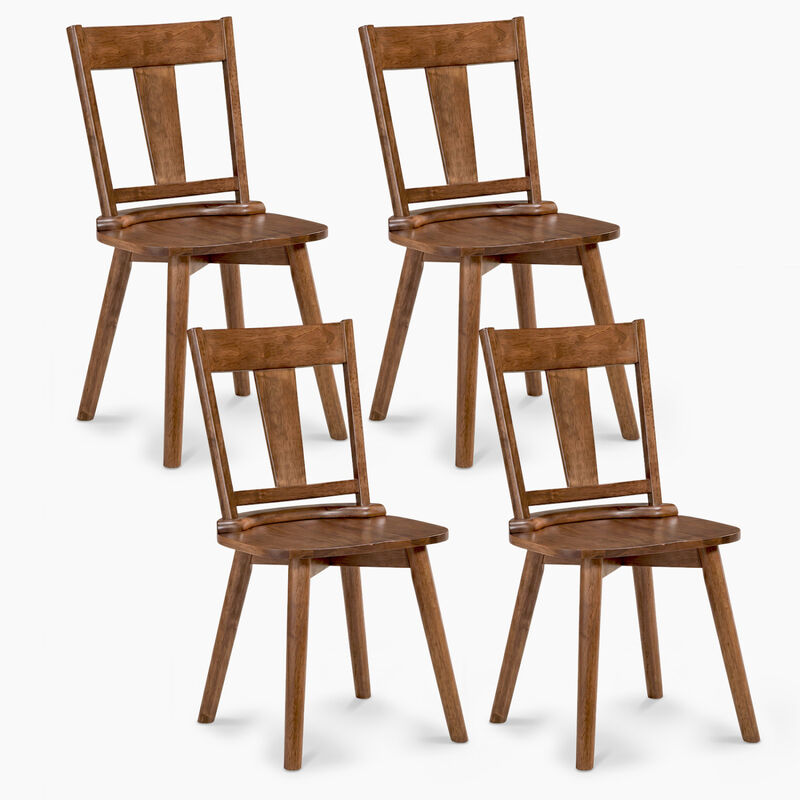 Set of 4 Wooden Dining Chairs with Solid Wood Backrests for Kitchen and Dining image number 0