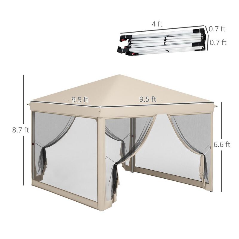Hivvago 10x10 Pop Up Screen Tent with Adjustable Height image number 2