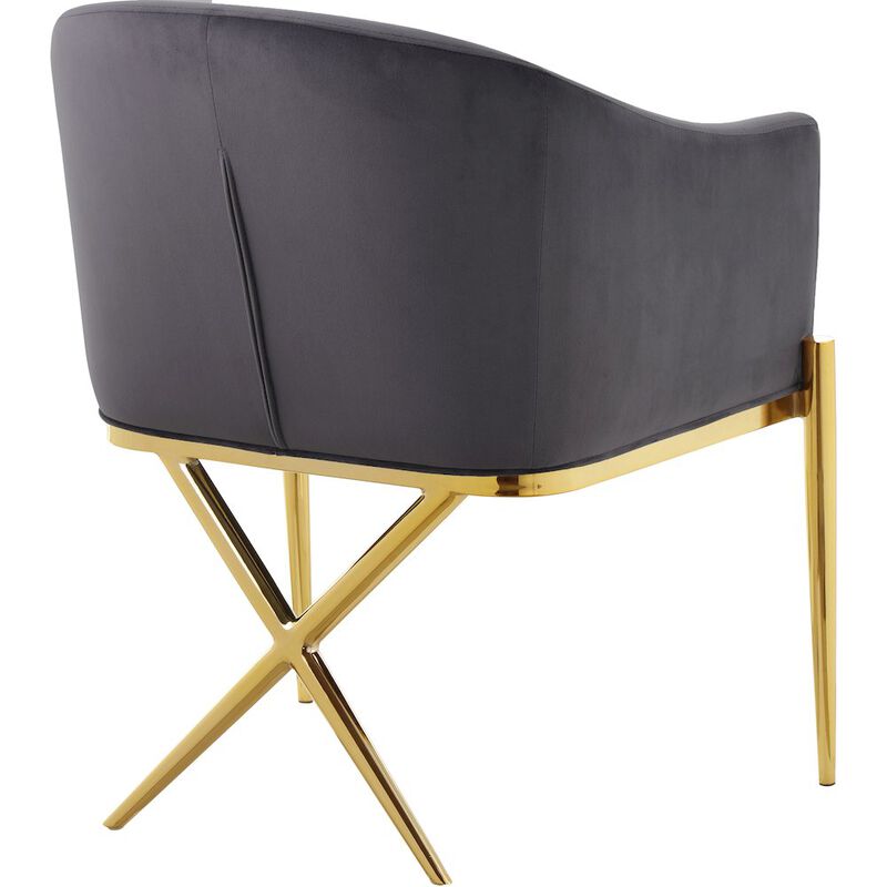 Meridian Furniture Xavier Grey Velvet Dining Chair