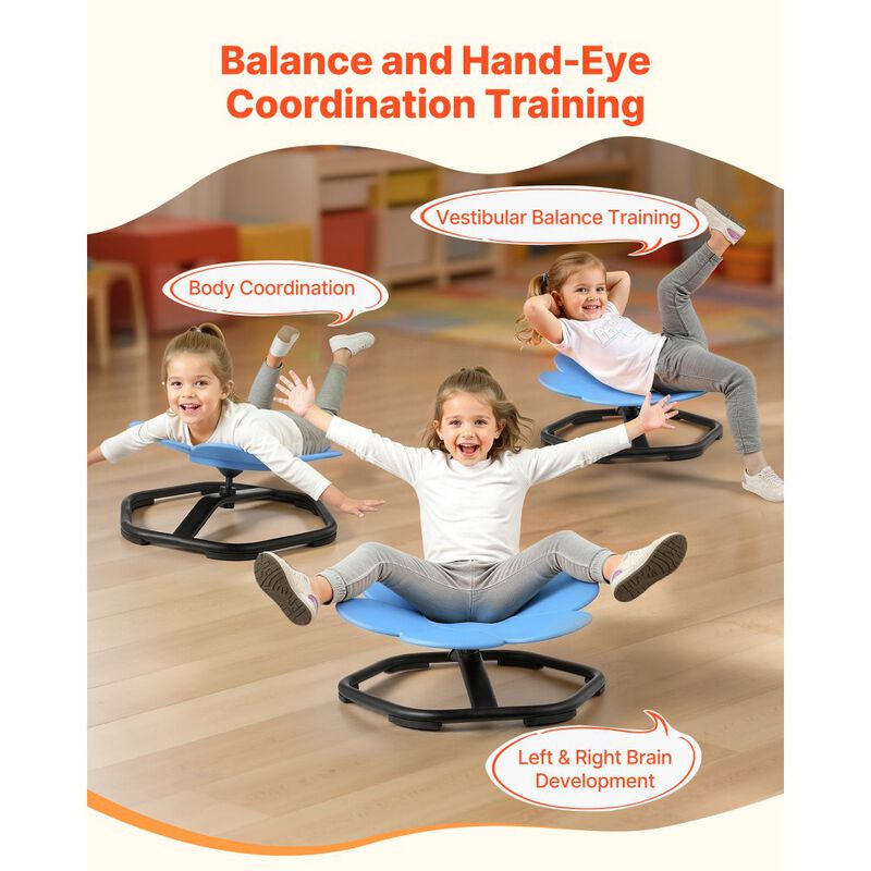 Flower Shape Kids Swivel Chair 360&deg; Spin Sensory Seat with Metal Base image number 6