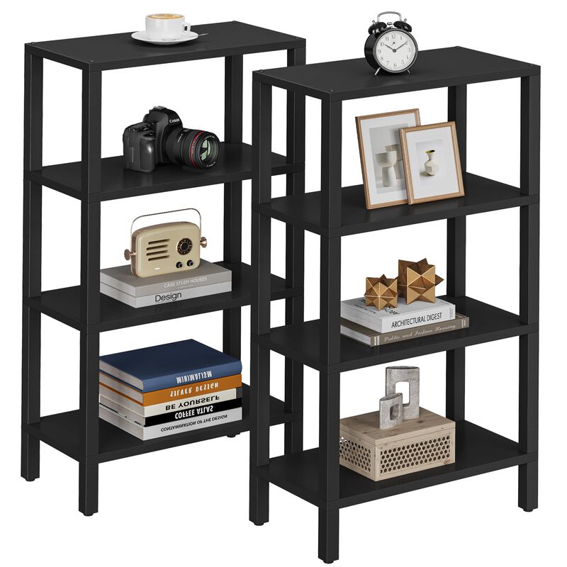 TUTOTAK Small Side Table, Narrow End Table, Skinny Sofa Table, Slim Nightstand, Couch Table, Living Room, Bed Room, Black TB01BK