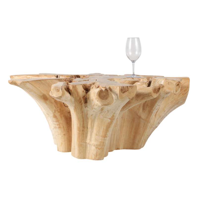 43" Teak Wood Coffee Table, Natural image number 2