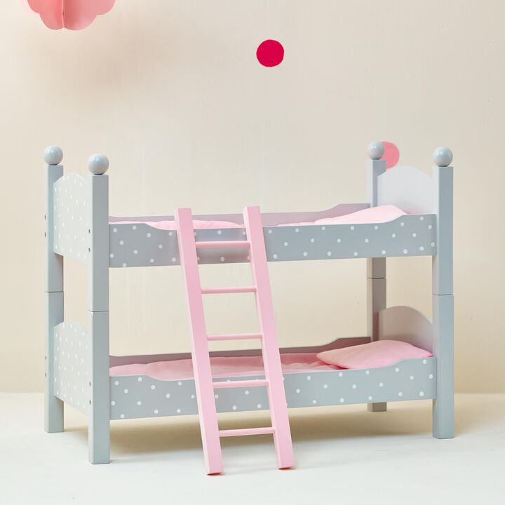 Olivia's Little World Polka Dots Princess Double Bunk Bed for 18" Dolls, Gray