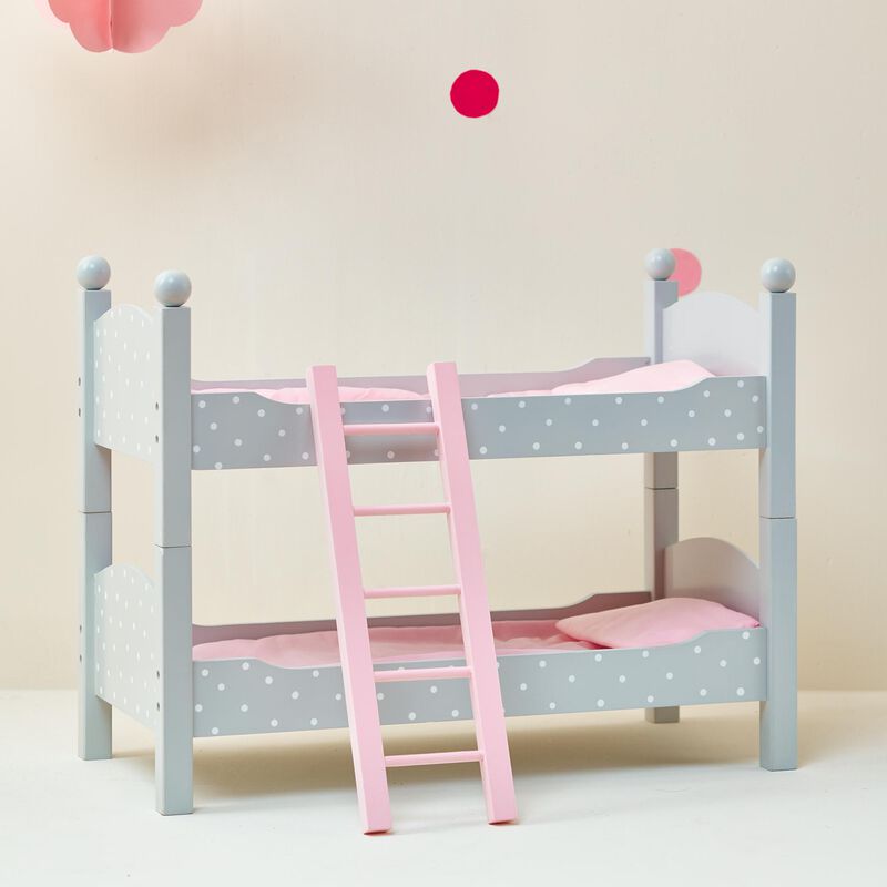 Olivia's Little World Polka Dots Princess Double Bunk Bed for 18" Dolls, Gray image number 1