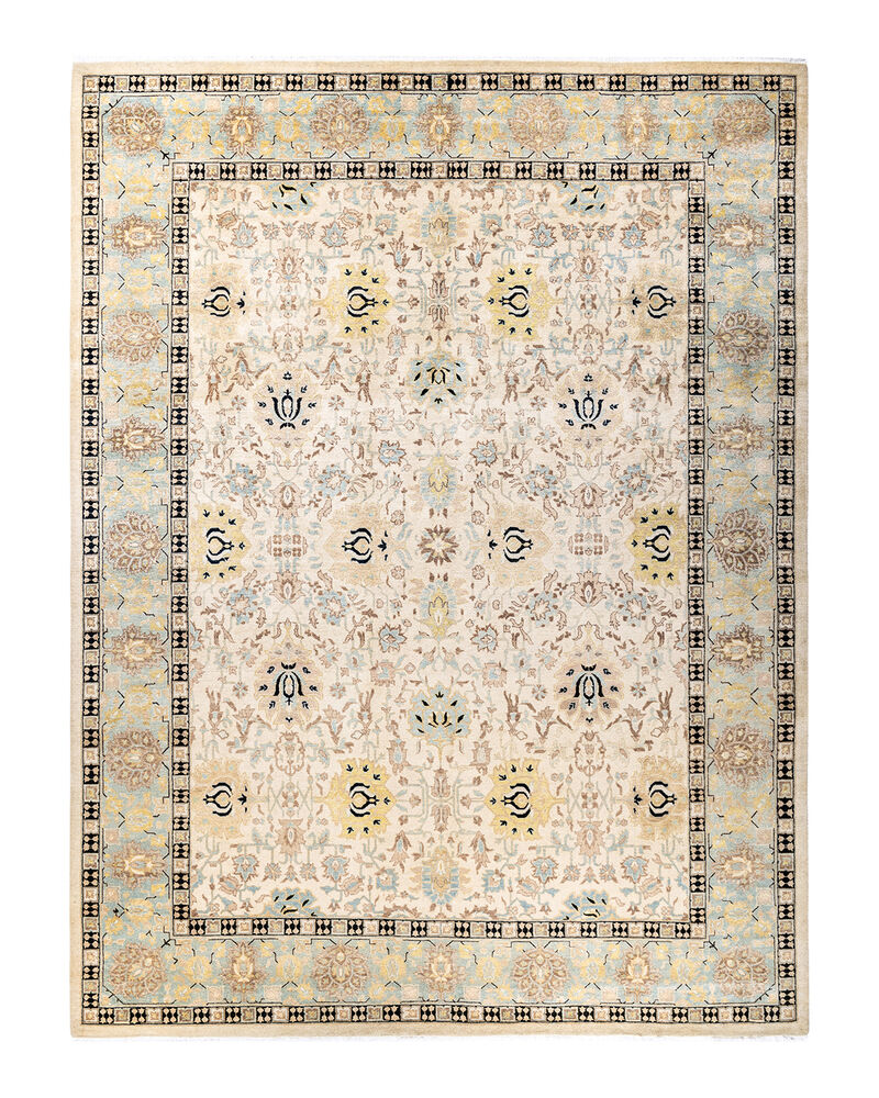 Eclectic, One-of-a-Kind Hand-Knotted Area Rug  - Ivory, 9' 2" x 12' 3"