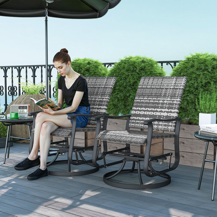 Hivvago Rattan Patio Glider Chair Set