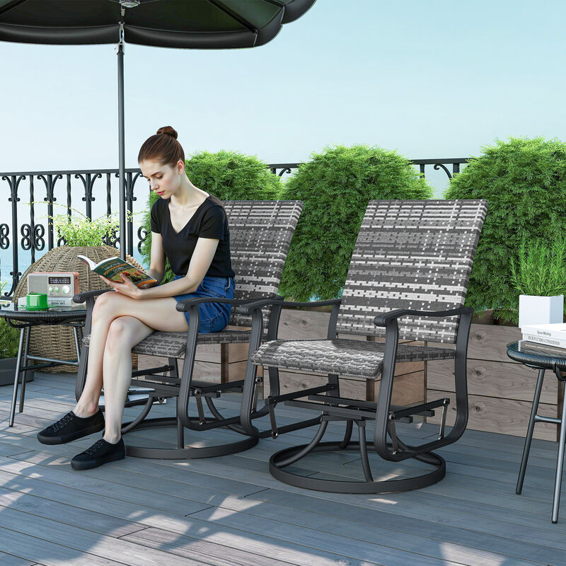 Hivvago Rattan Patio Glider Chair Set image number 1