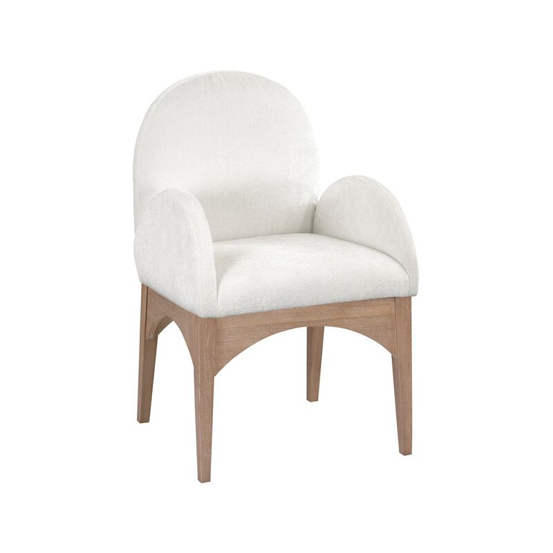 Meridian Furniture Waldorf Cream Chenille Fabric Dining Chair