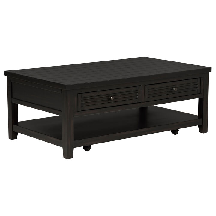 Coaster Concord 2-drawer Rectangular Coffee Table Distressed Java