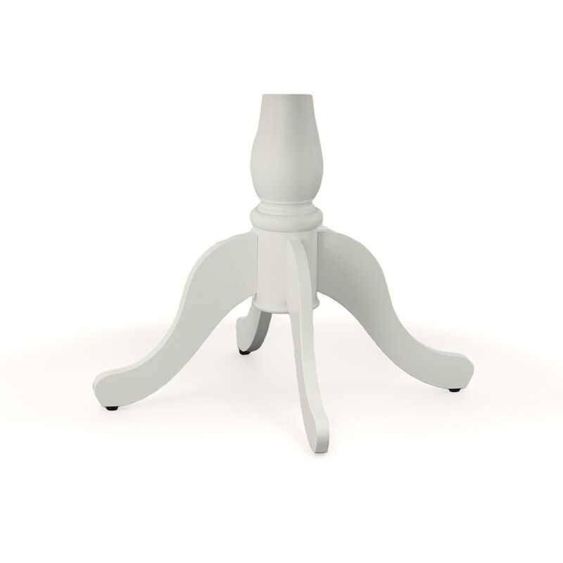 Carolina Living Fairview 42 Pedestal Dining Table with 4 Windsor Dining Chairs - Pure White