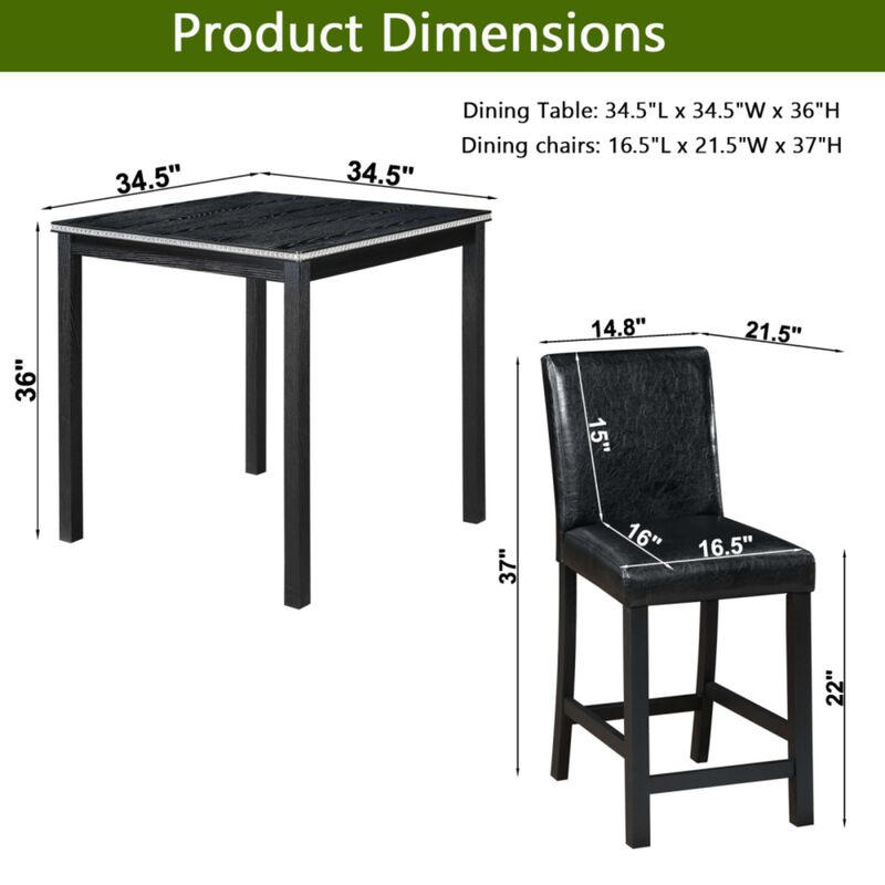 Zograk 5‑Piece Counter Height Dining Table Set image number 9
