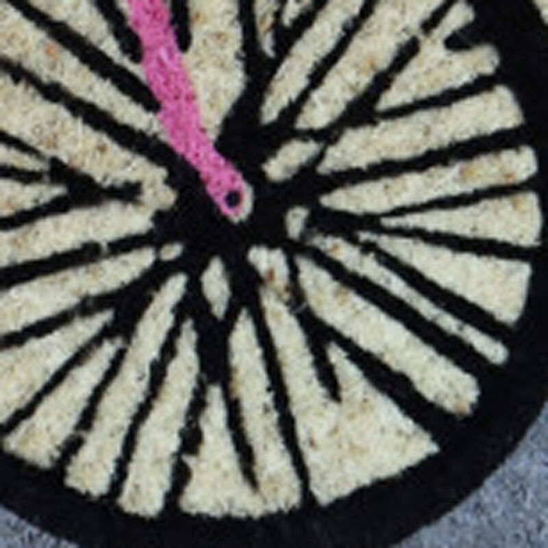 HomeRoots 18" X 30" Beige and Black Coir Bicycle Outdoor Spring Door Mat image number 2