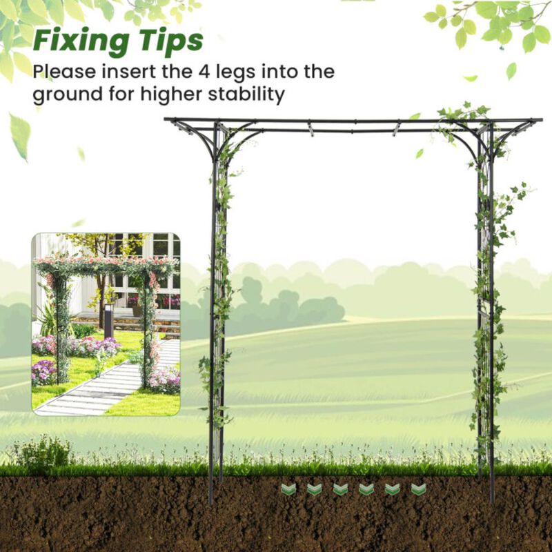 Hivvago Garden Arbor Metal Archway for Climbing Plants