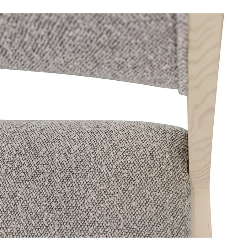 2-Piece Set: Ash Side Chair in Gray Boucle Fabric
