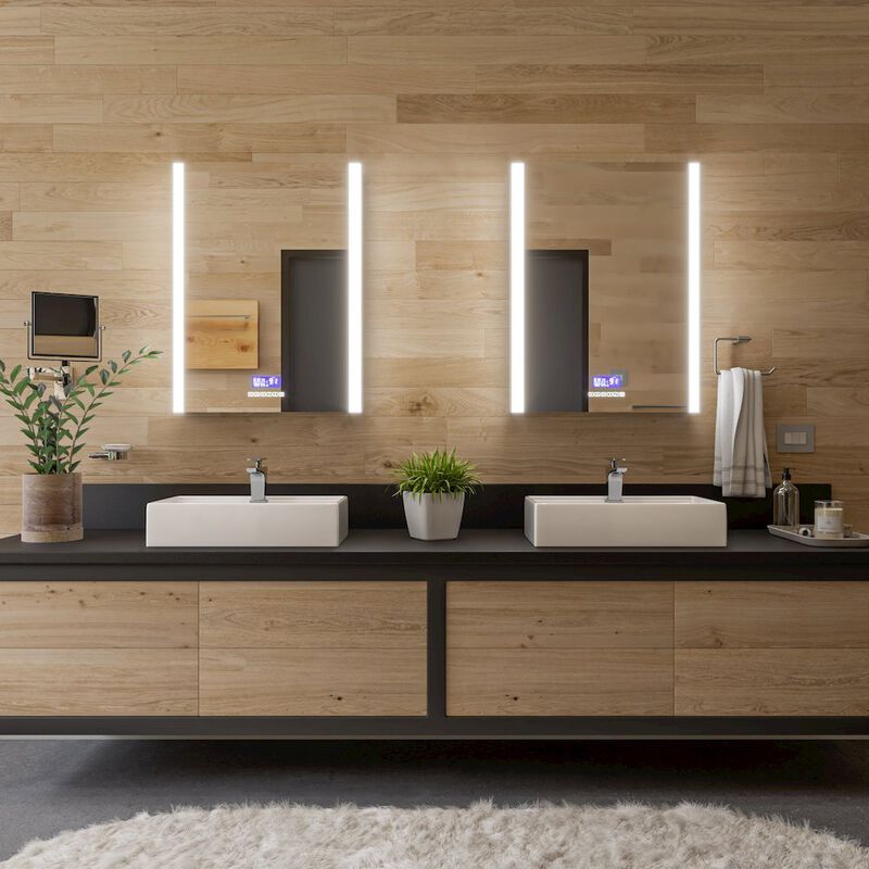 ALFI brand White 22 Rectangular Wall Mounted Ceramic Sink with Faucet Hole