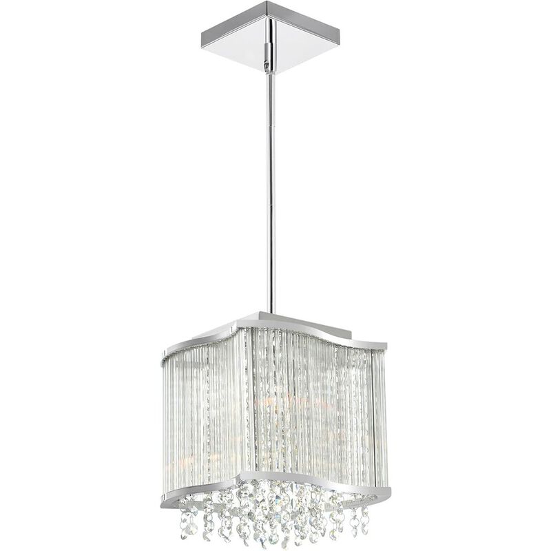 CWI Lighting Elsa 3 Light Drum Shade Mini Pendant With Chrome Finish