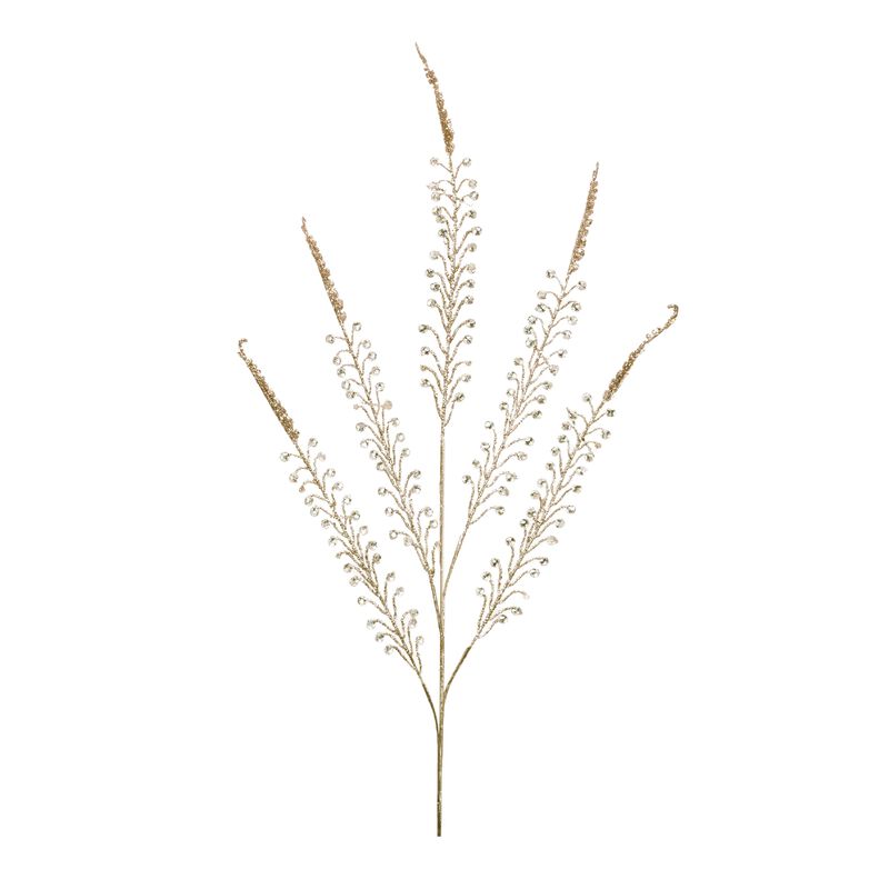 Beaded Fern Spray Set of 2 for Seasonal Arrangements, Garlands, or Tree Decor