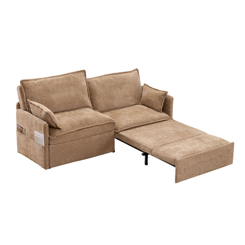 Whisen 73.6" Pull Out Sofa Bed, Convertible Sleeper Sofa Couch with Side Storage and USB/C-TYPE Charging image number 5