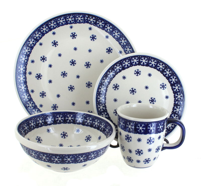 Blue Rose Polish Pottery Brienna 16 Piece Dinnerware Set