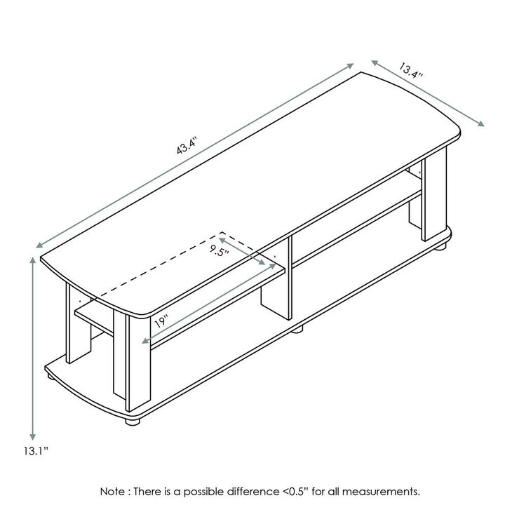 Furinno 11191DWN THE Entertainment Center TV Stand, Dark Walnut