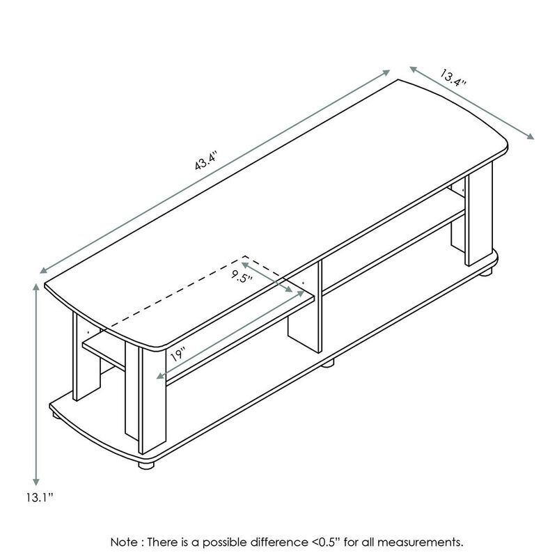 Furinno 11191DWN THE Entertainment Center TV Stand, Dark Walnut