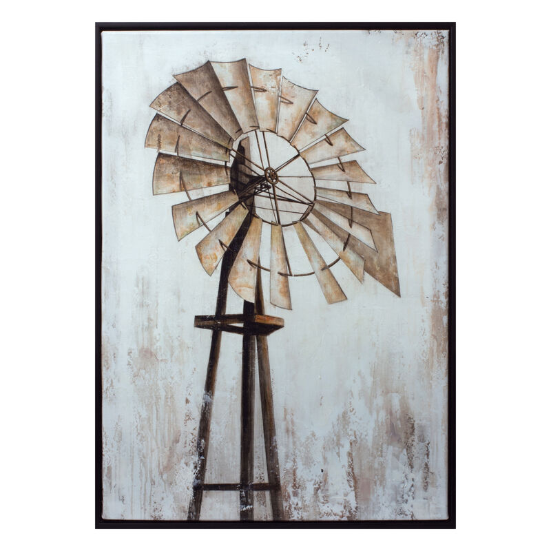 HomeRoots 28" X 20" Black Brown And White Wood Framed Art image number 0