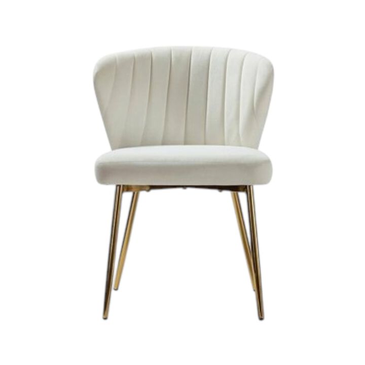 Hivvago Velvet Upholstered Wingback Accent Side Chair w/ Gold Metal Legs