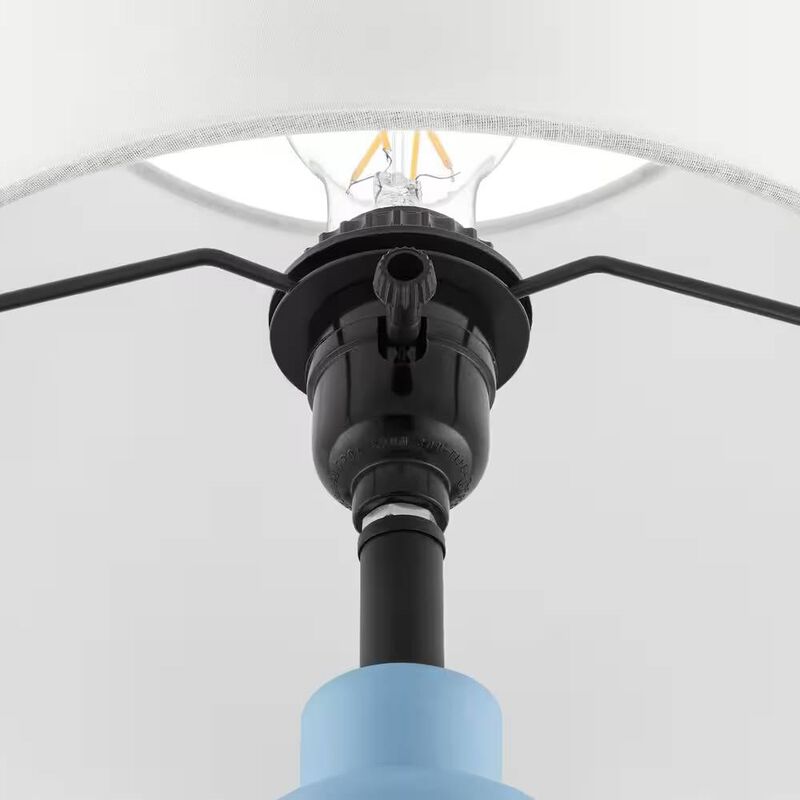 Fabric Shade Table Lamp &ndash; Small Bedside or Desk Lighting