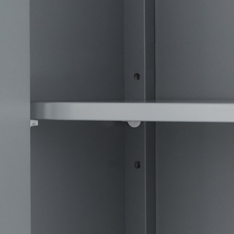 Mercer Removable Two-Door Wall Cabinet with Open Shelf, Gray image number 3