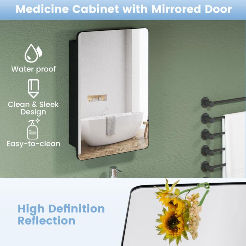 Hivvago 20 x30 Inch Multi-Functional Bathroom Mirror Cabinet with Adjustable Shelves