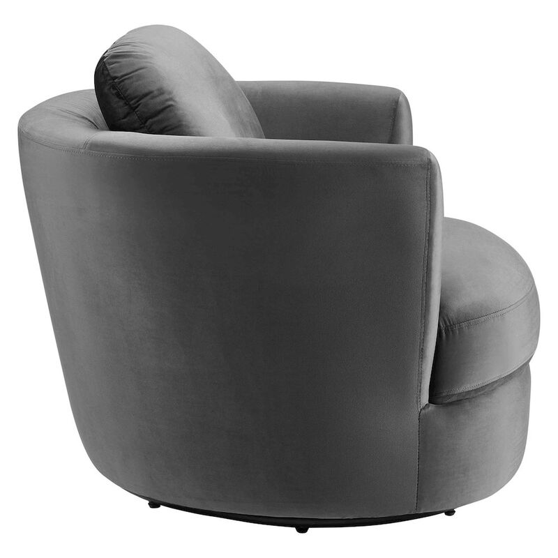 Pirouette Performance Velvet Swivel Armchair image number 1