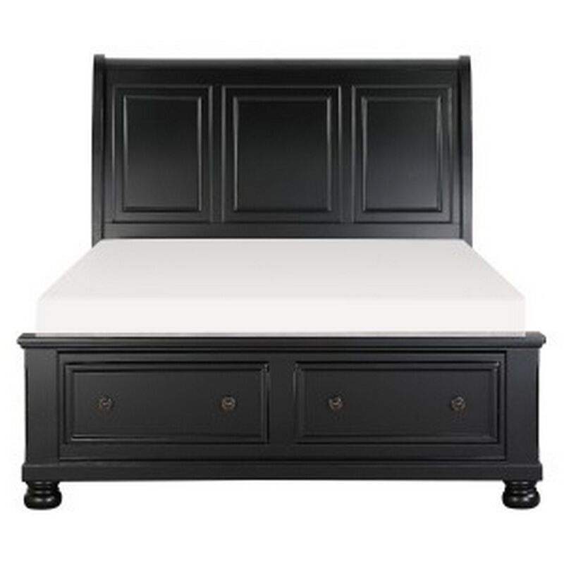 Queen Size Bedroom Set, Black Finish, Storage Bed with Drawers, 3-Piece Set with Bed and Two Nightstands image number 3