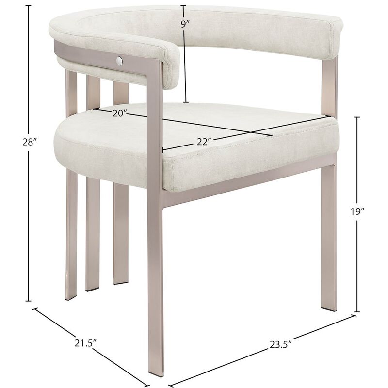 Meridian Furniture Marcello Stone Velvet Dining Chair, Set of 2