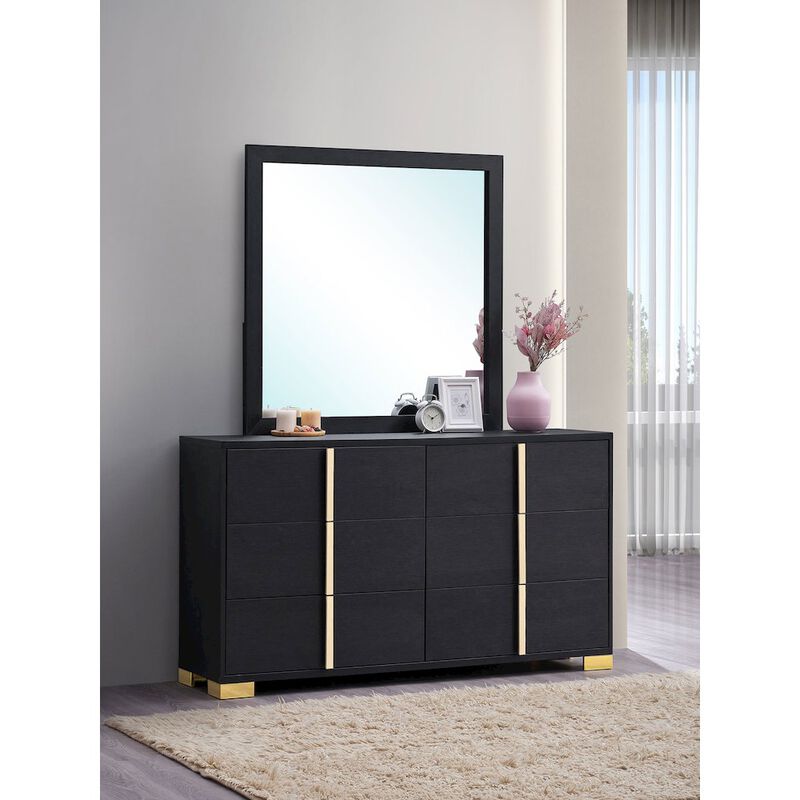 Coaster Co. of America Marceline 6-drawer Dresser with Mirror Black image number 6