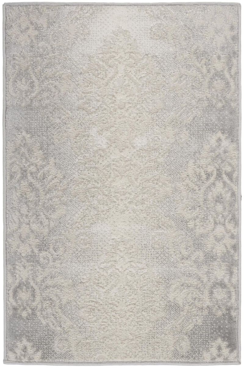HomeRoots Damask Distressed Non Skid Area Rug image number 0