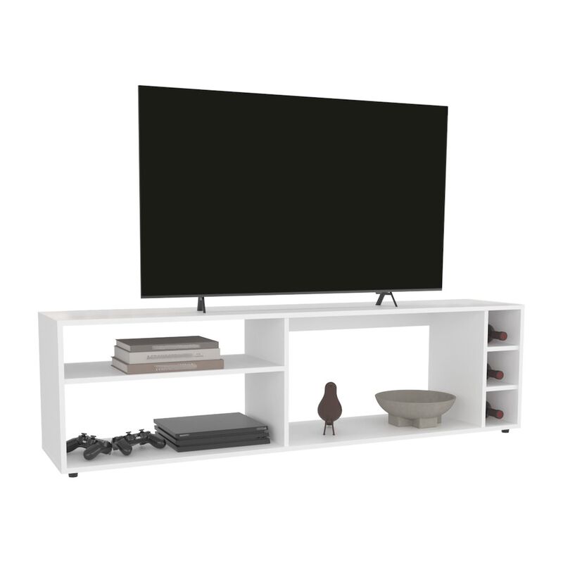 Weir Tv Stand, 6 Shelves, 60" TV Capacity, White