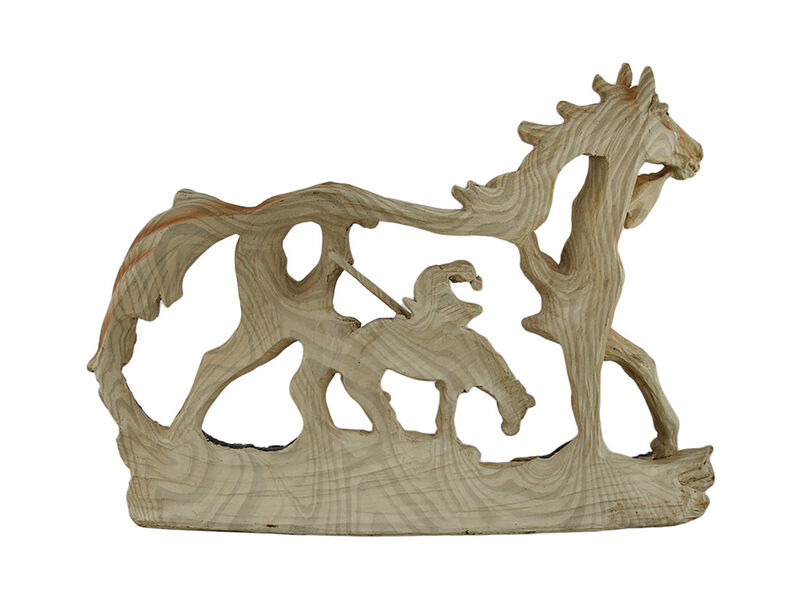 End of the Trail Classic Western Wood Look Statue image number 2